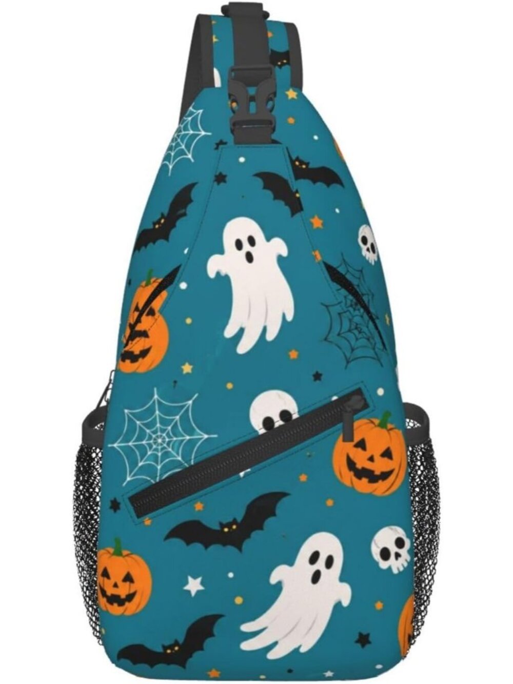 Unisex Blue White Christmas Halloween Thanksgiving For Travel Sling Backpack